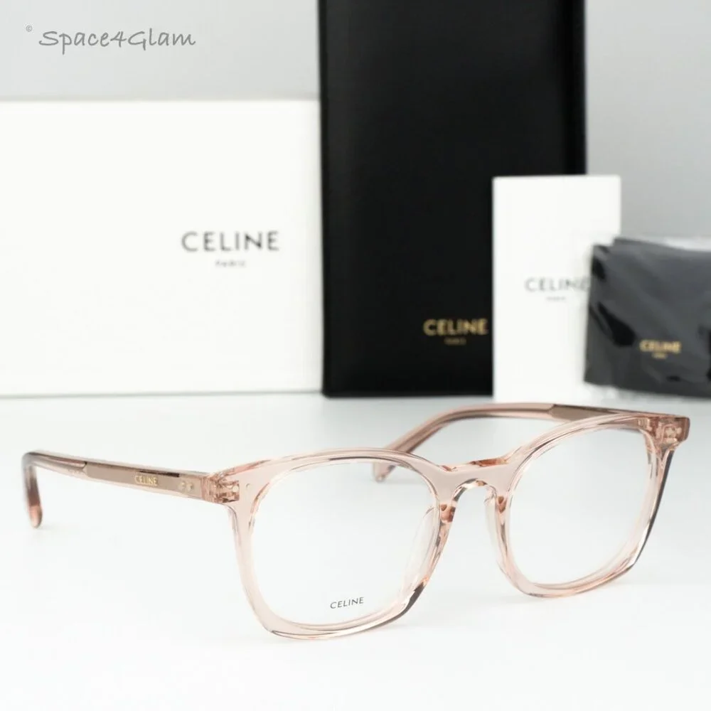 Celine Women Eyeglasses Shiny Rose Demo Square CL50058I THIN 074 BRAND NEW - Picture 4 of 8